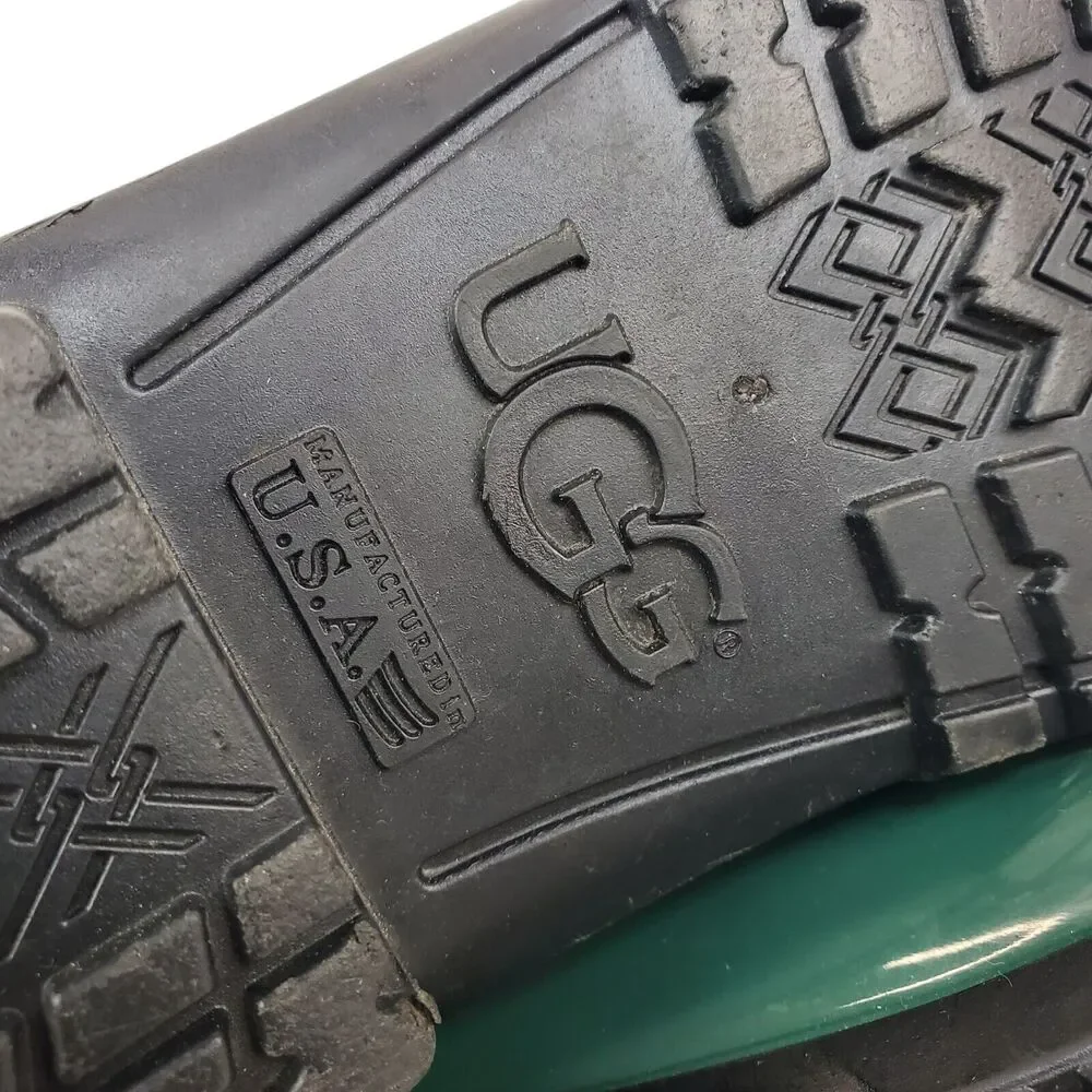 UGG Australia Boots SIENNA Womens Size 8 Green WATERPROOF Rain Rubber Outdoor
